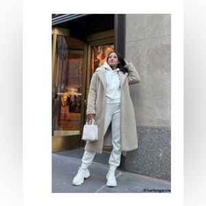 Faux Shearling Belted Coat